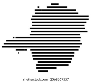 Symbol Map of the region Minas Gerais (Brazil) showing the territory with just a few black horizontal lines