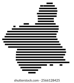 Symbol Map of the region Murcia (Spain) showing the territory with just a few black horizontal lines