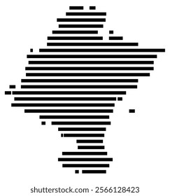 Symbol Map of the region Navarre (Spain) showing the territory with just a few black horizontal lines