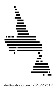 Symbol Map of the region Newfoundland and Labrador (Canada) showing the territory with just a few black horizontal lines