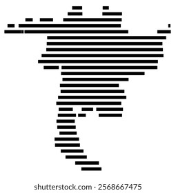 Symbol Map of the region Nidwalden (Switzerland) showing the territory with just a few black horizontal lines