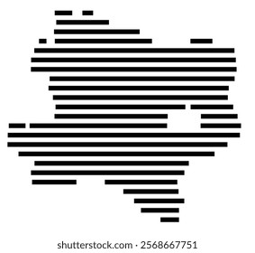 Symbol Map of the region Niederoesterreich (Austria) showing the territory with just a few black horizontal lines