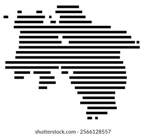 Symbol Map of the region Niedersachsen (Germany) showing the territory with just a few black horizontal lines