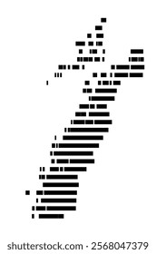 Symbol Map of the region Nordland (Norway) showing the territory with just a few black horizontal lines