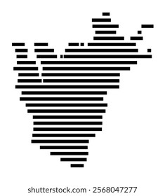 Symbol Map of the region Nordurland eystra (Iceland) showing the territory with just a few black horizontal lines