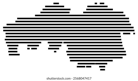 Symbol Map of the region North Brabant (The Netherlands) showing the territory with just a few black horizontal lines