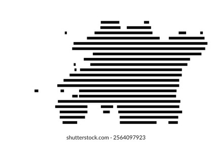 Symbol Map of the region North Jeolla (South Korea) showing the territory with just a few black horizontal lines