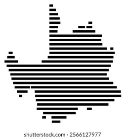 Symbol Map of the region Northern Cape (South Africa) showing the territory with just a few black horizontal lines