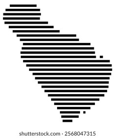 Symbol Map of the region Northland Region (New Zealand) showing the territory with just a few black horizontal lines