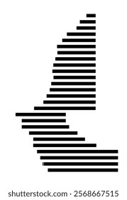 Symbol Map of the region Northwest Territories (Canada) showing the territory with just a few black horizontal lines