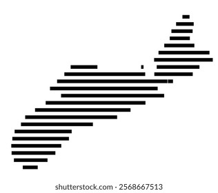 Symbol Map of the region Nova Scotia (Canada) showing the territory with just a few black horizontal lines