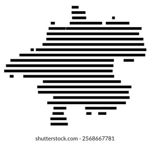 Symbol Map of the region Oberoesterreich (Austria) showing the territory with just a few black horizontal lines