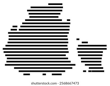 Symbol Map of the region Obwalden (Switzerland) showing the territory with just a few black horizontal lines