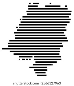 Symbol Map of the region Opolskie (Poland) showing the territory with just a few black horizontal lines