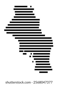 Symbol Map of the region Oslo (Norway) showing the territory with just a few black horizontal lines