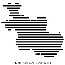 Symbol Map of the region Overijssel (The Netherlands) showing the territory with just a few black horizontal lines