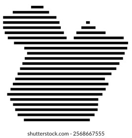 Symbol Map of the region Para (Brazil) showing the territory with just a few black horizontal lines