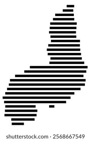 Symbol Map of the region Piaui (Brazil) showing the territory with just a few black horizontal lines