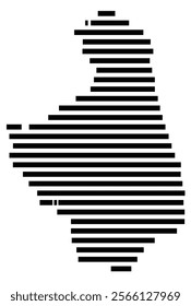 Symbol Map of the region Podlaskie (Poland) showing the territory with just a few black horizontal lines