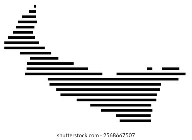 Symbol Map of the region Prince Edward Island (Canada) showing the territory with just a few black horizontal lines