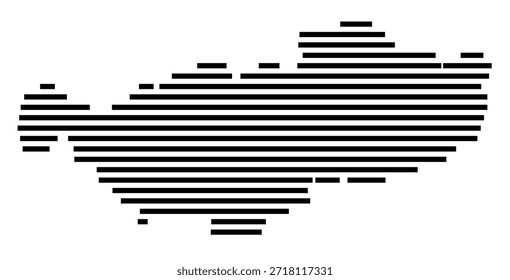 Symbolkarte der Region Prov. Brabant wallon (Belgien) zeigt die Region mit ein paar schwarzen horizontalen Linien