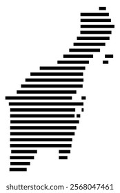 Symbol Map of the region Quintana Roo (Mexico) showing the territory with just a few black horizontal lines