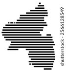 Symbol Map of the region Rheinland-Pfalz (Germany) showing the territory with just a few black horizontal lines