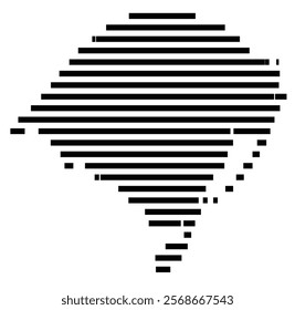 Symbol Map of the region Rio Grande Do Sul (Brazil) showing the territory with just a few black horizontal lines