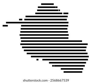 Symbol Map of the region Rondonia (Brazil) showing the territory with just a few black horizontal lines