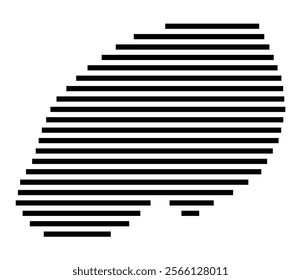 Symbol Map of the region Saint Helena (Saint Helena) showing the territory with just a few black horizontal lines