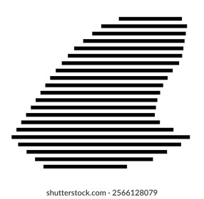 Symbol Map of the region Saint-Pierre (Saint Pierre and Miquelon) showing the territory with just a few black horizontal lines