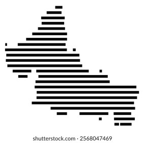 Symbol Map of the region San Luis Potosi (Mexico) showing the territory with just a few black horizontal lines