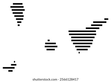 Symbol Map of the region Santa Cruz de Tenerife (Spain) showing the territory with just a few black horizontal lines