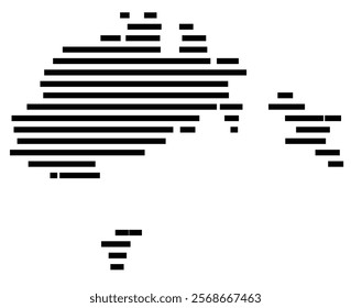 Symbol Map of the region Schaffhausen (Switzerland) showing the territory with just a few black horizontal lines