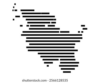 Symbol Map of the region Schleswig-Holstein (Germany) showing the territory with just a few black horizontal lines