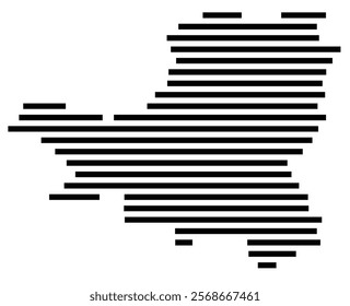 Symbol Map of the region Schwyz (Switzerland) showing the territory with just a few black horizontal lines