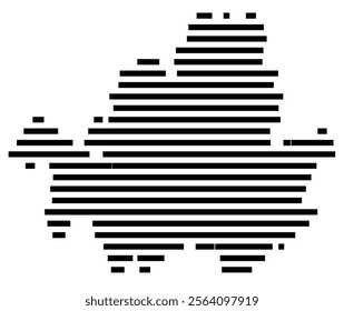 Symbol Map of the region Seoul (South Korea) showing the territory with just a few black horizontal lines