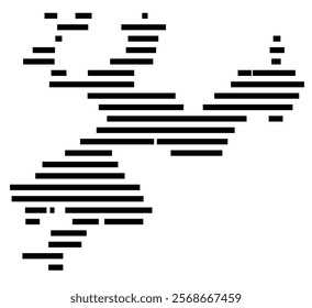 Symbol Map of the region Solothurn (Switzerland) showing the territory with just a few black horizontal lines