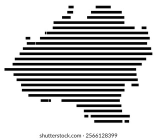 Symbol Map of the region Soria (Spain) showing the territory with just a few black horizontal lines