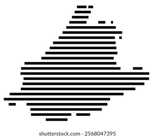 Symbol Map of the region South Holland (The Netherlands) showing the territory with just a few black horizontal lines