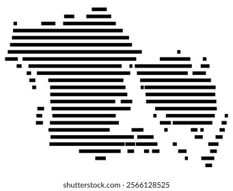 Symbol Map of the region Southern (Denmark) showing the territory with just a few black horizontal lines