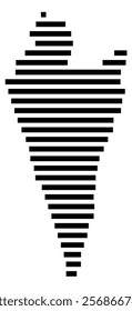 Symbol Map of the region Southern (Israel) showing the territory with just a few black horizontal lines