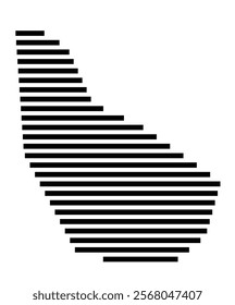 Symbol Map of the region St. Eustatius (The Netherlands) showing the territory with just a few black horizontal lines