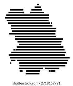 Symbol Map of the Region Stredne Slovensko (Slovakia) showing the region with a few black horizontal lines