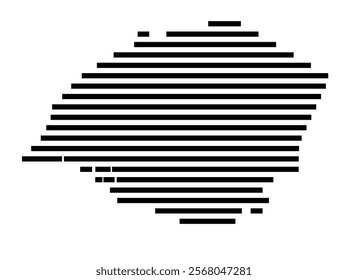 Symbol Map of the region Sudurland (Iceland) showing the territory with just a few black horizontal lines