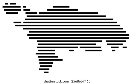 Symbol Map of the region Thurgau (Switzerland) showing the territory with just a few black horizontal lines