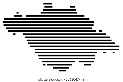 Symbol Map of the region Tlaxcala (Mexico) showing the territory with just a few black horizontal lines