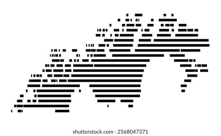 Symbol Map of the region Troms og Finnmark (Norway) showing the territory with just a few black horizontal lines