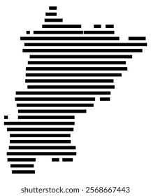 Symbol Map of the region Uri (Switzerland) showing the territory with just a few black horizontal lines