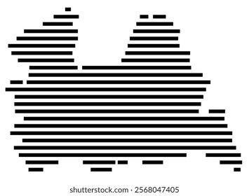 Symbol Map of the region Utrecht (The Netherlands) showing the territory with just a few black horizontal lines